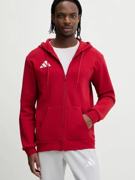 Geacă Adidas Performance cu glugă roșu