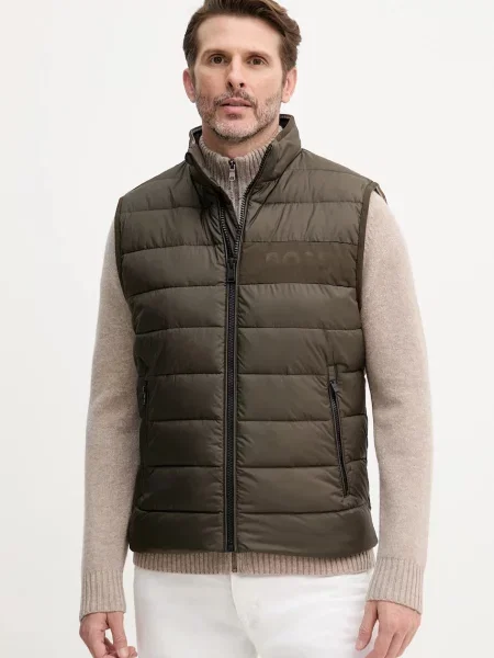 Елек BOSS мъжки тъмносиньо преходен модел зелено