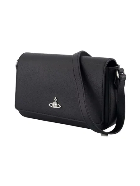 Torebka crossbody Vivienne Westwood skórzana czarna