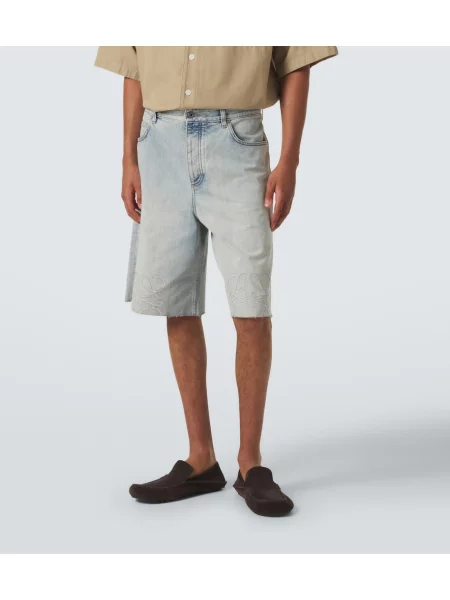 Pantaloni scurți din denim Loewe albastru