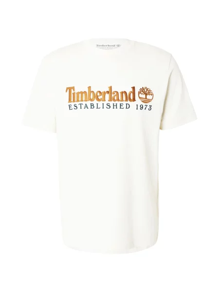 TIMBERLAND Tricou ESTABLISHED albastru marin / maro caramel alb