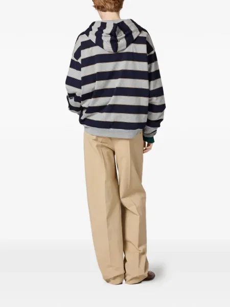 Ριγέ hoodie Miu Miu μπλε