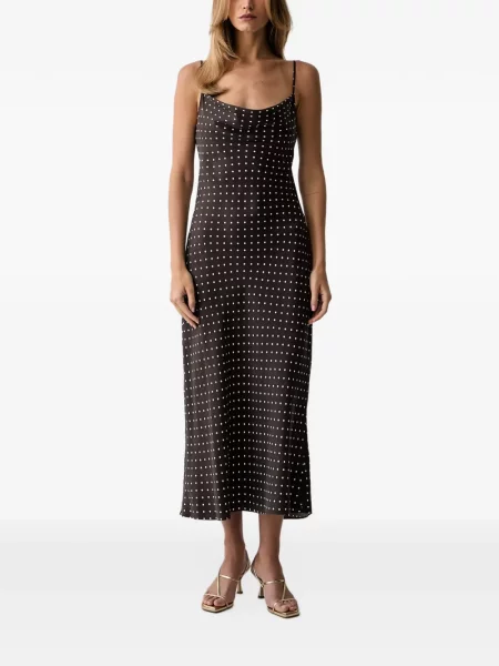 Rochie midi Guess din satin negru