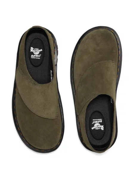 Замшевые мюли Dr. Martens зеленые
