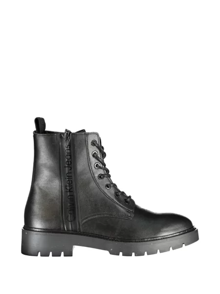 Botine Calvin Klein cu șireturi din dantelă negru