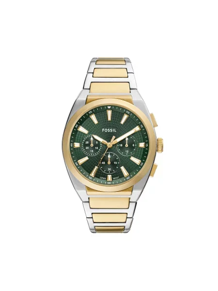 Fossil Ρολόι Everett  Chronograph Χρυσό πράσινο