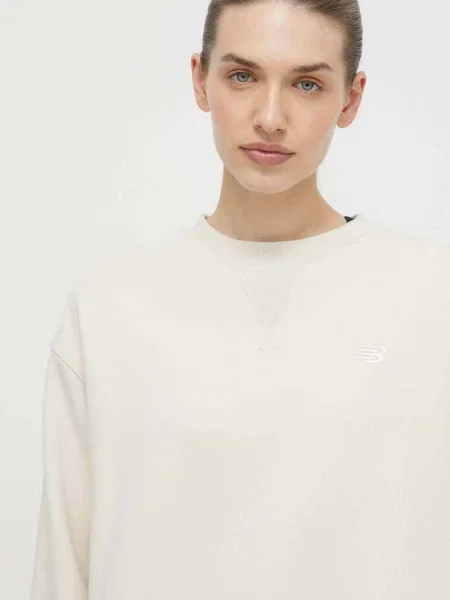 Hanorac New Balance Athletics French Terry Crew Sweatshirt Linen S bej