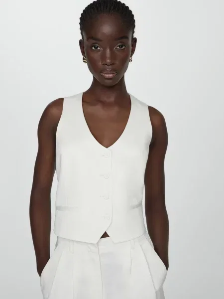 MANGO Жилет класичний білий