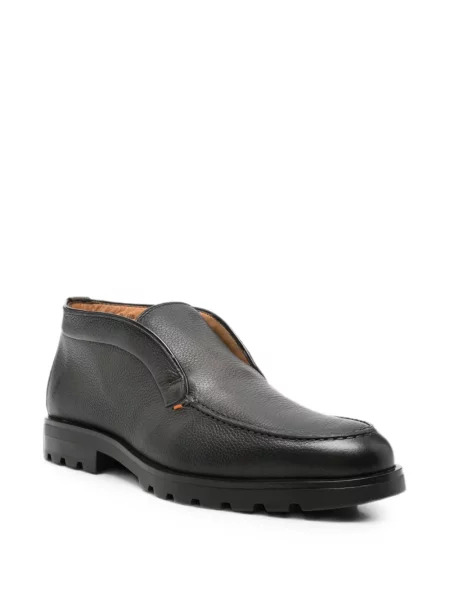 Pantofi loafer Santoni din piele gri