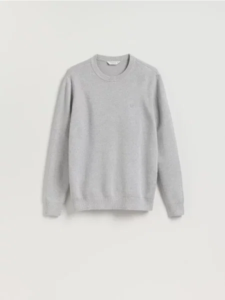 Reserved Pulover cu broderie deschis gri