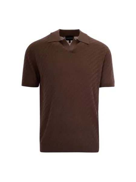 Koszulka polo Emporio Armani brązowa
