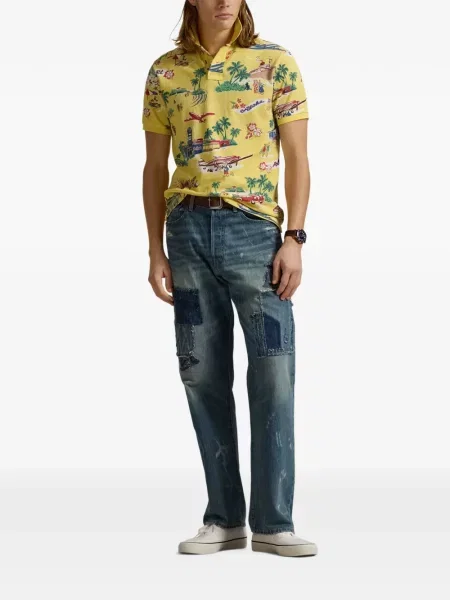Scurt cămașă Polo Ralph Lauren cu cordon tricotate albastru