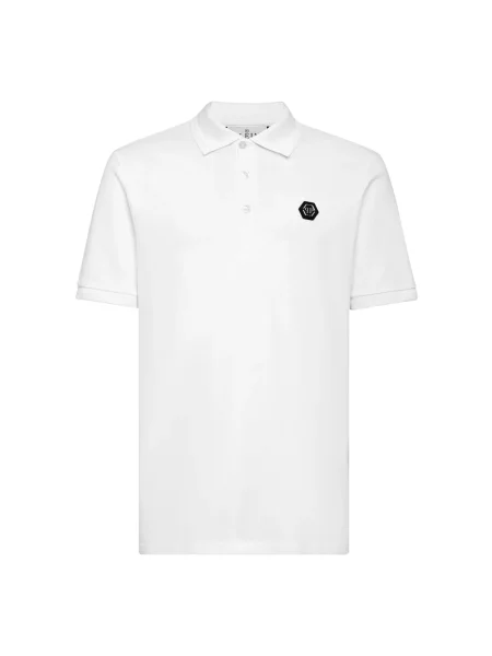 Koszulka polo Philipp Plein w wężowy wzór biała