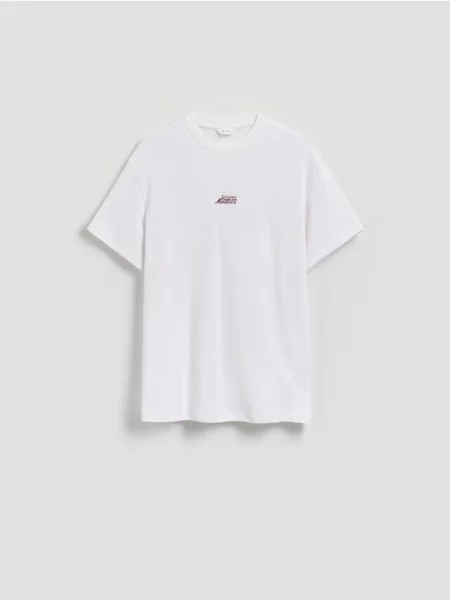 Reserved Tricou comfort fit din structurat alb