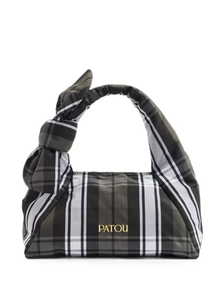Geantă shopper Patou în carouri cu imagine maro