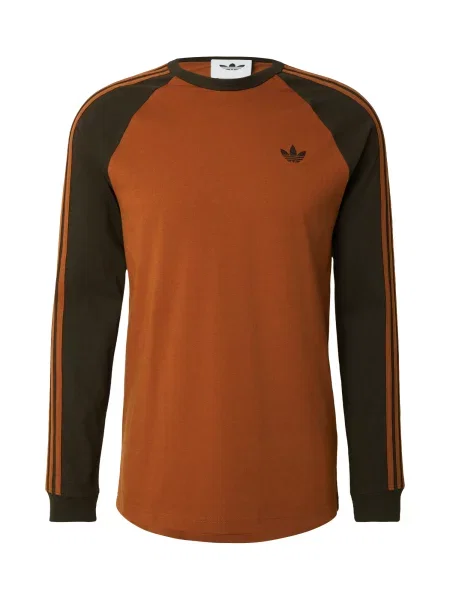 ADIDAS ORIGINALS Tricou Long Sleeve maro închis / mandarină portocaliu