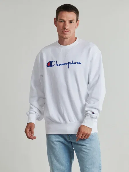 Hanorac crewneck Champion alb