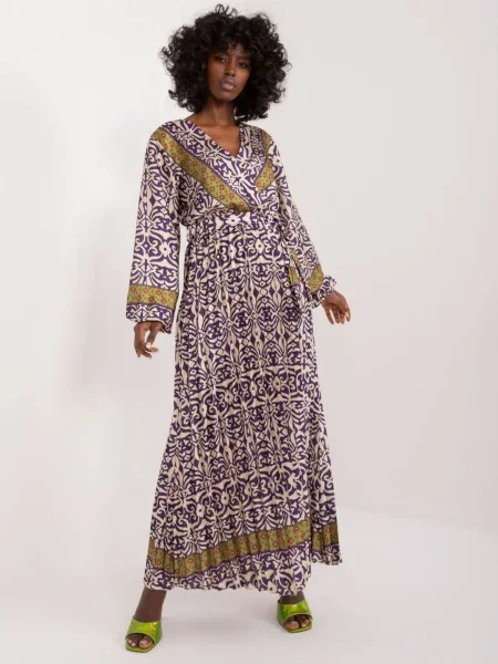 Rochie Fashionhunters cu mâneci bufante de costum violet