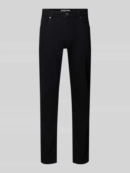 Jeansy o kroju slim fit w klasycznym stylu 5 kieszeni Review czarne
