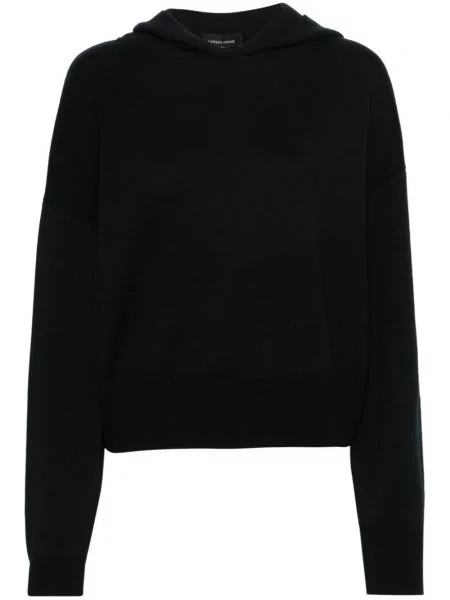 Dzianinowa bluza z kapturem Canada Goose czarna