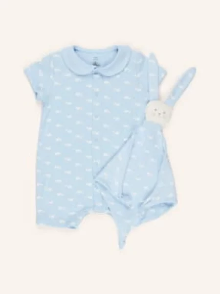 Petit Bateau Sada: Body A Mazlivý Šátek tmavě modrá bílá