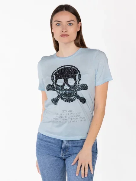 Key Largo Tričko Bone dymovo modrá čierna