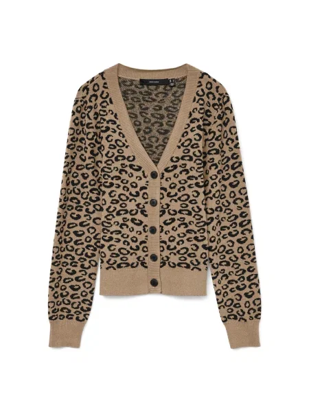 VERO MODA Geacă tricotată VMNANCY cămilă / brocart maro