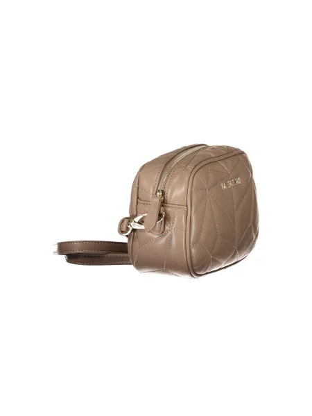 Lniana torebka Valentino Bags biznesowa brązowa