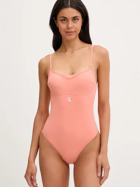 Calvin Klein jednodílné plavky oranžové