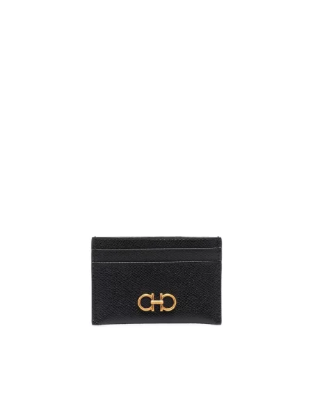Portfel Ferragamo skórzany z logo czarny