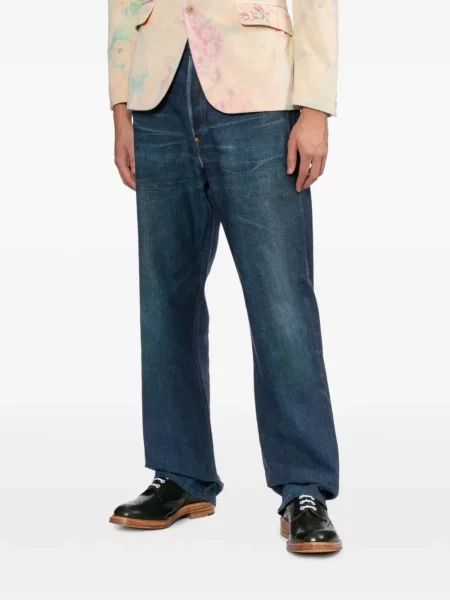 Дънки Junya Watanabe Man с принт синьо