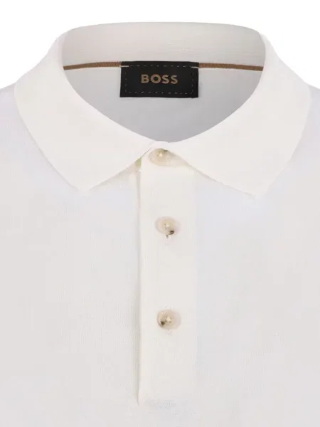 Tricou polo Boss tricotate alb