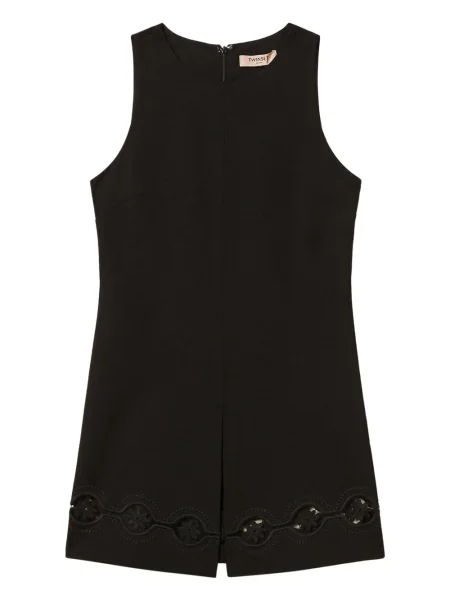 Haftowana tunika Twinset w kwiatki czarna