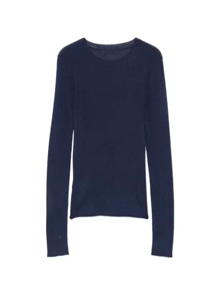 Lung top 6397 tricotate albastru