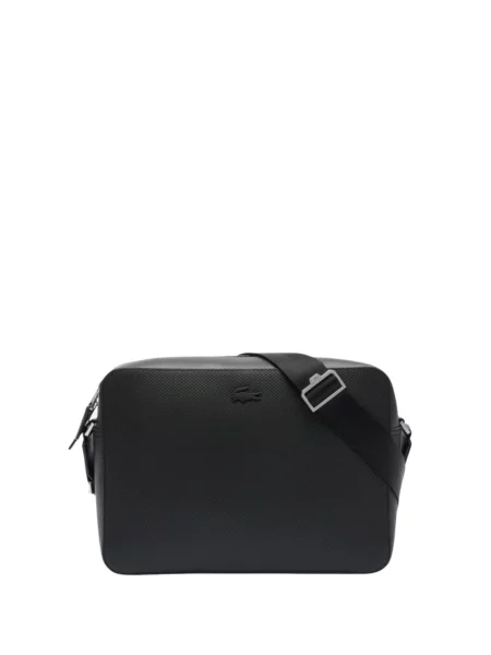 LACOSTE Geantă de umăr Lacoste Sac à bandoulière Chantaco en cuir Noir' negru