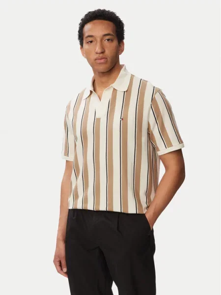 TOMMY HILFIGER Majica CLASSIC devine dlake camel / slonovače crna