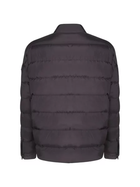 Matlasat geacă Moncler cu imagine negru