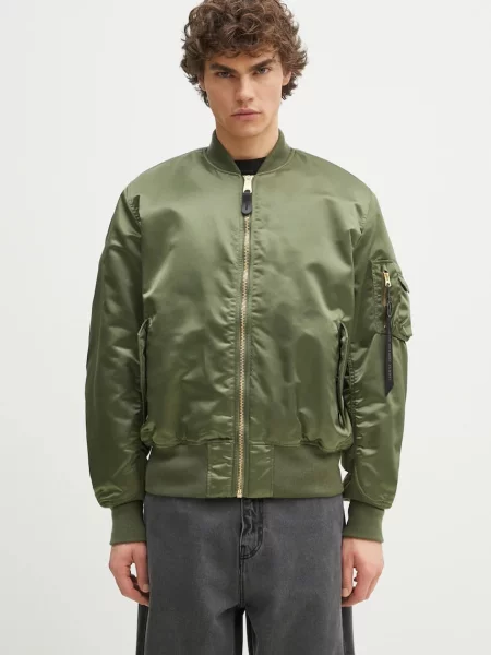 Alpha Industries geacă cu doua fete Base Flight Jacket de tranzitie oversize verde
