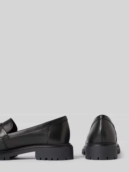 Loafersy z naturalnej skóry bydlęcej Tamaris czarne