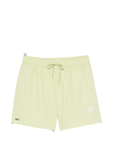 Șnur de strângere slip de baie Lacoste cu imprimeu geometric verde