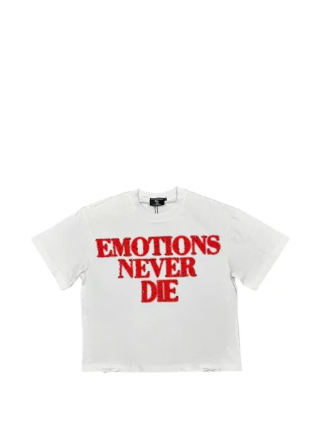 Tricou Mixed Emotion zdrențuiți alb