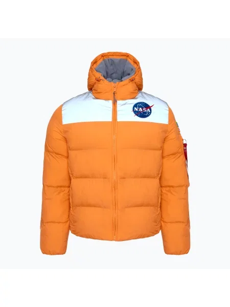 Alpha Industries Vatovaná bunda Oranžová bílá