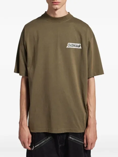 Tricou Balenciaga cu imagine maro