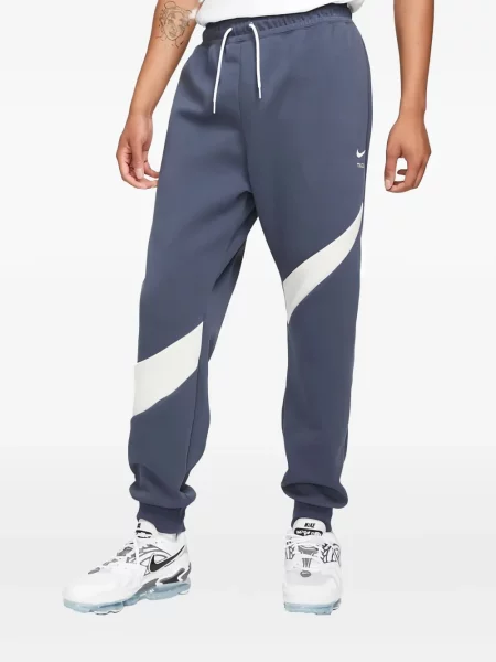 Pantaloni Nike din fleece alergare cu broderie negru