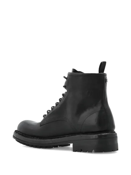 Botine Dolce & Gabbana cu șireturi din piele negru
