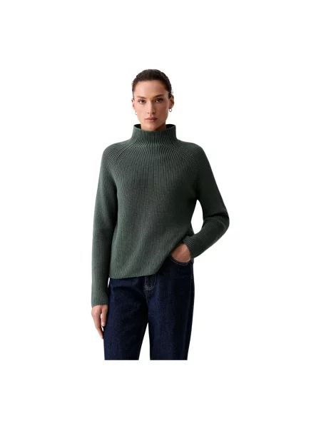 Sweter z czystej bawełny o kroju regular fit Marc O'polo zielony