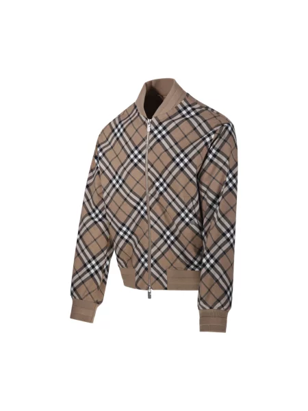 Kurtka bomber Burberry wełniany beżowy