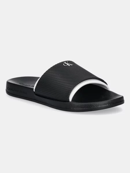 Чехли Calvin Klein Jeans SLIDE RUBBER NEOPRENE TEXT черно