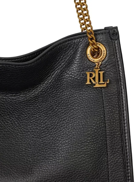 Кожаная сумка Lauren Ralph Lauren черная