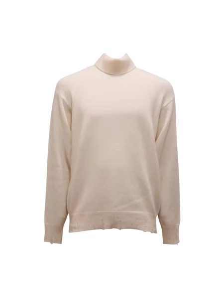 Sweter Amaránto wełniany z przetarciami biały